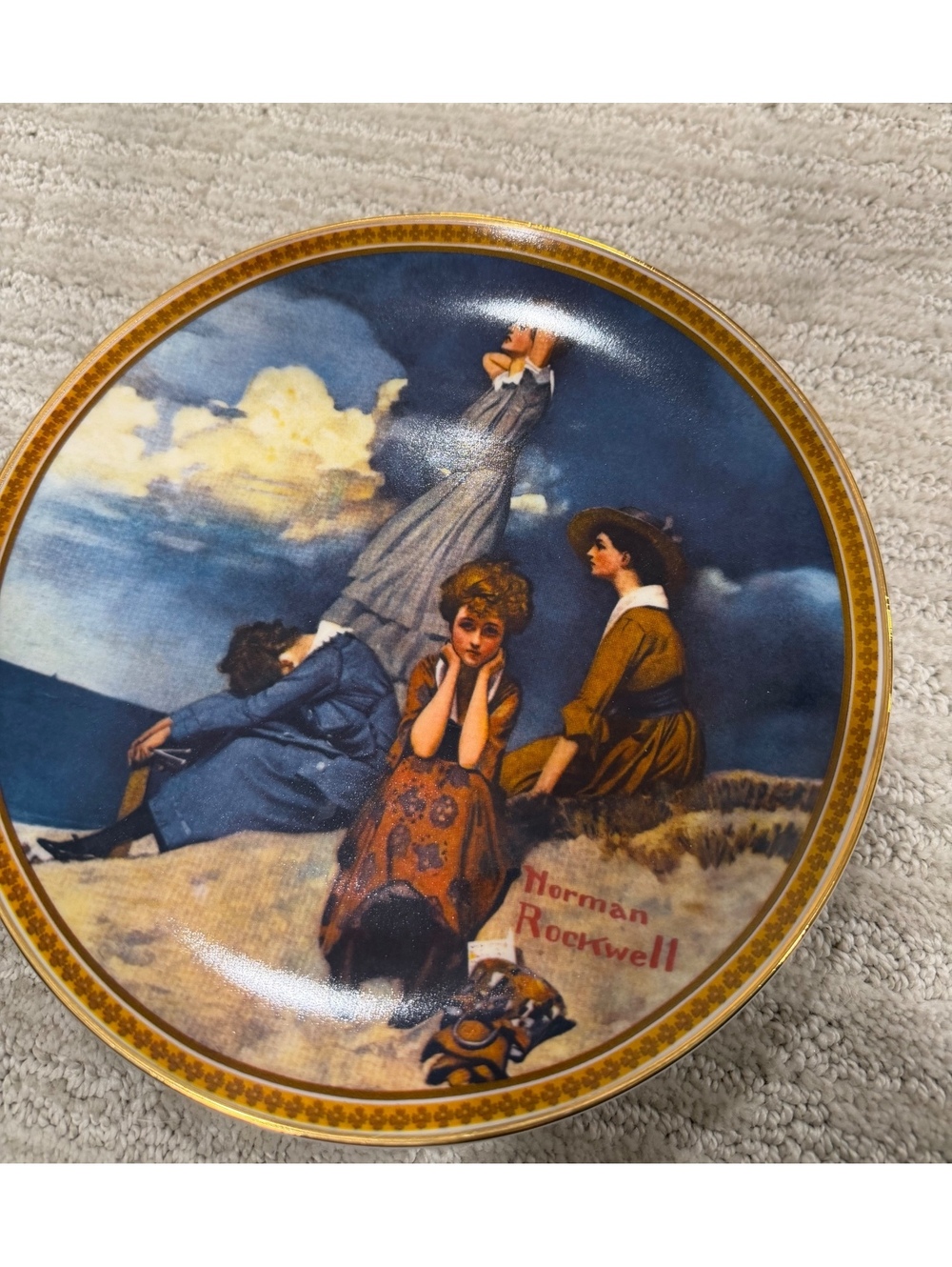 Norman Rockwell Knowles collector plate women on beach scene